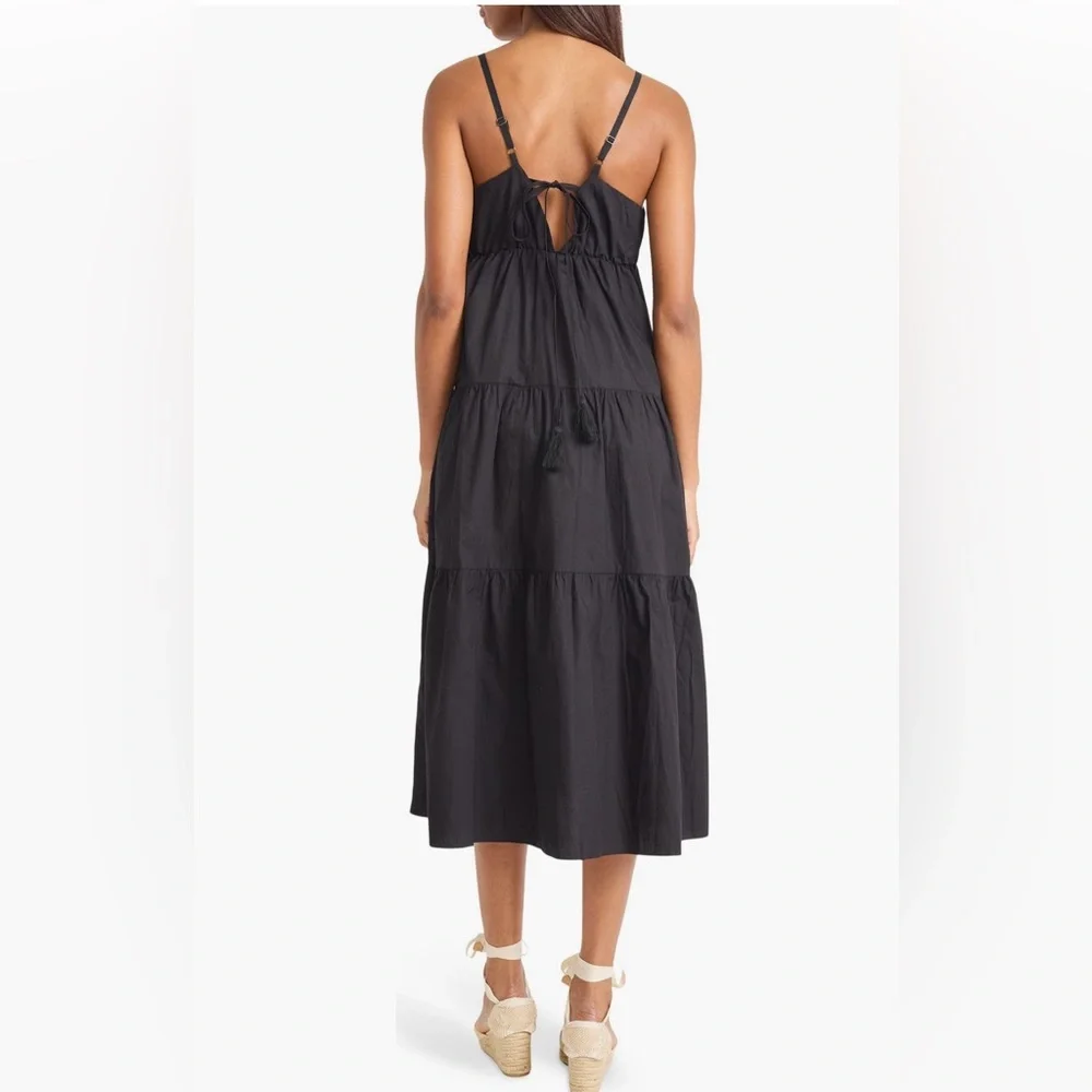 NWT Tiered Cotton Midi Cottagecore Coquette Dark Fairy Witch Goth Y2K Dress - Picture 2 of 6